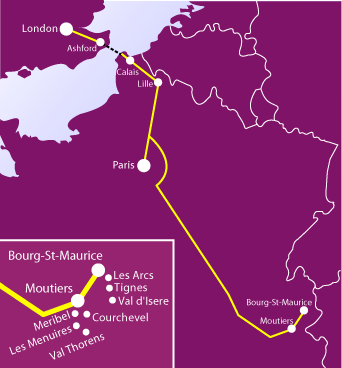 Ski Train Route Map & Resorts